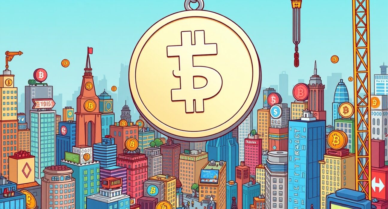 A cartoon depiction of a large amount of USDT minted entering the crypto market, signifying a major liquidity event.