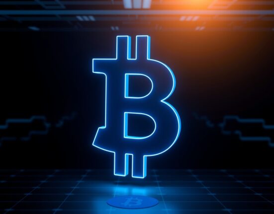 Digital USDT symbol on a dark blockchain-themed background representing a large stablecoin transfer.