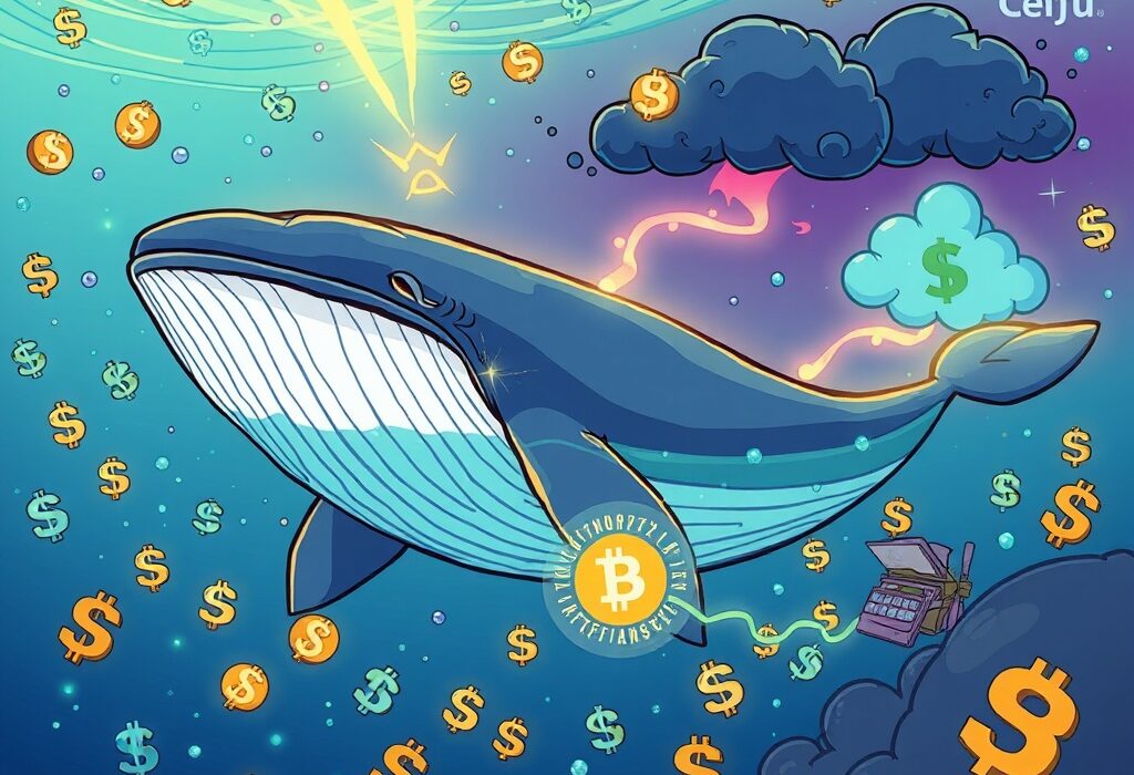 Illustration of a significant USDT transfer from an unknown source to Ceffu, highlighting a major whale transaction impacting the crypto market.