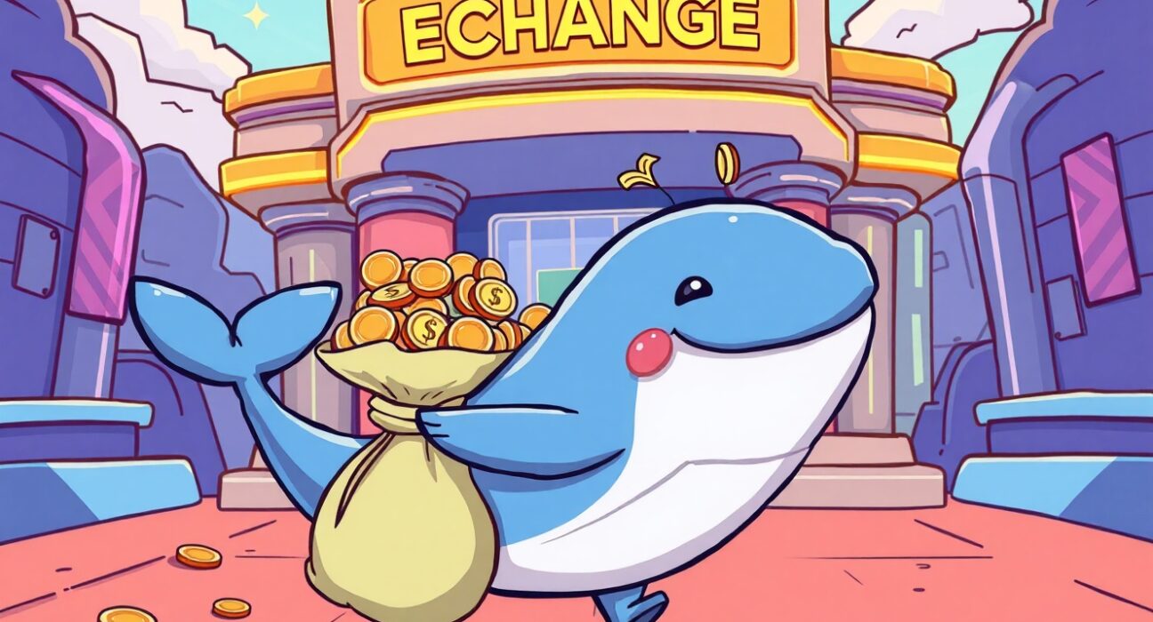 Illustration of a massive USDT transfer from an unknown wallet to a crypto exchange