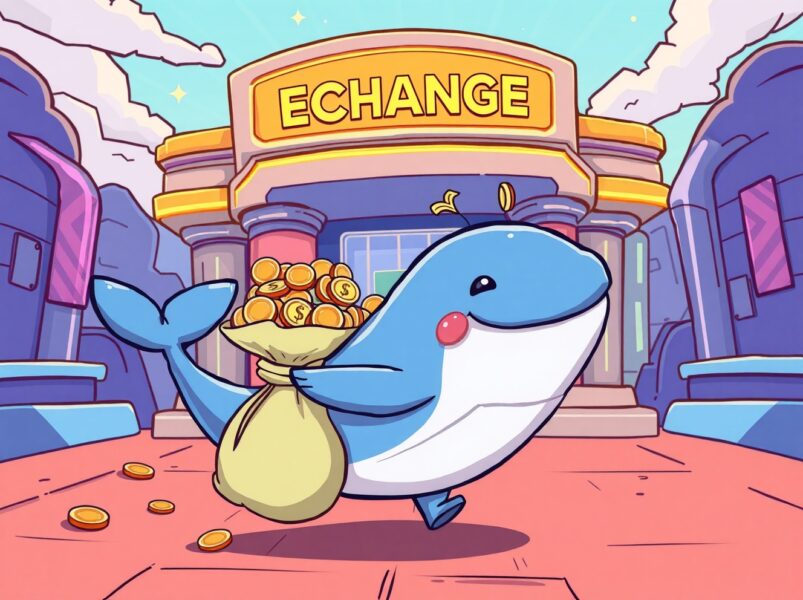 Illustration of a massive USDT transfer from an unknown wallet to a crypto exchange