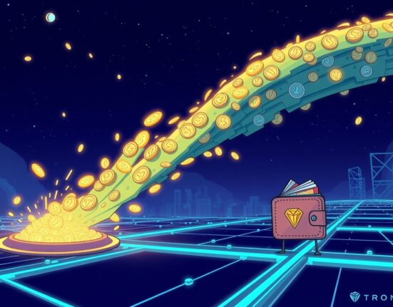 An illustration highlighting how the USDT transfer volume on Tron vastly surpasses traditional payment giants, showcasing digital dominance.