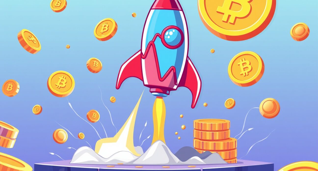 VanEck SOL ETF rocket launch representing blockchain investment growth