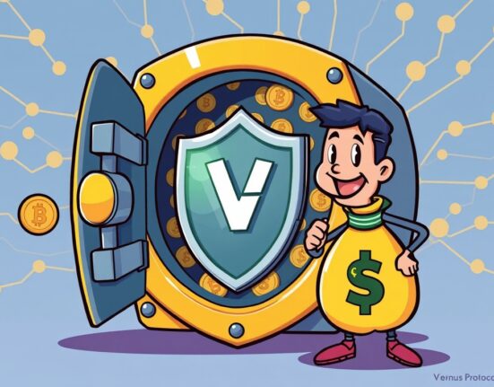 Illustration showing Venus Protocol's successful recovery of funds, emphasizing enhanced security and user trust after a phishing attack.