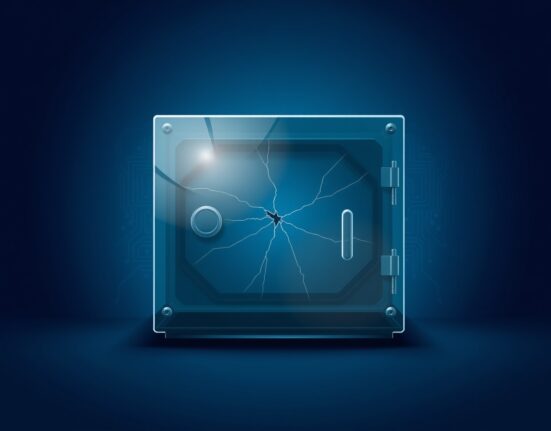 Digital vault breach symbolizing the Venus Protocol supply cap attack and DeFi security vulnerability.