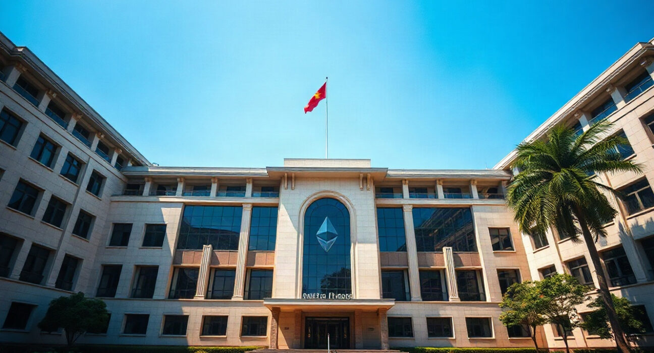 Government building in Hanoi, Vietnam, symbolizing crypto regulation efforts