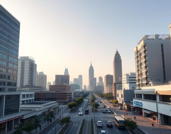 Modern skyline of Ho Chi Minh City on a clear day, representing Vietnam's economic growth.