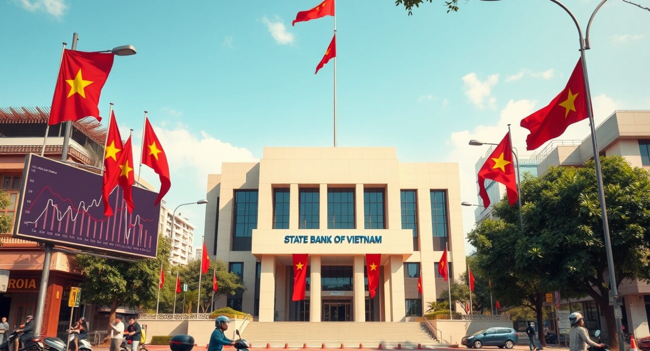 State Bank of Vietnam headquarters representing monetary policy response to inflation surge