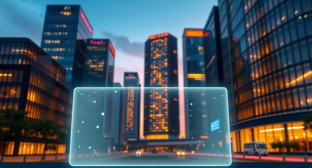 Vietnamese financial district with digital exchange interface representing the new crypto regulation milestone