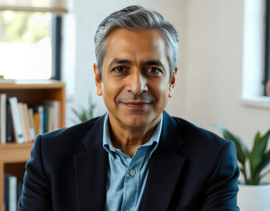 Vijay Pande, co-founder of VZVC, in a thoughtful pose in his office
