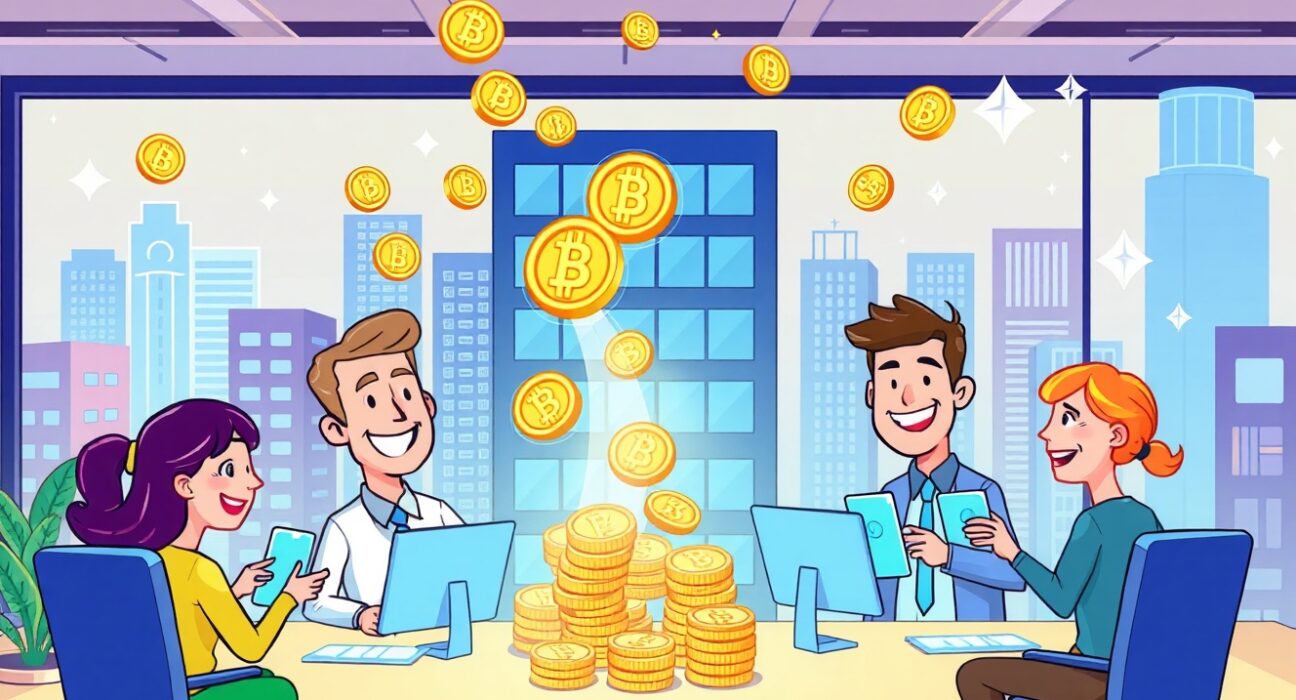 Visa's stablecoin payroll service simplifying digital salary transfers in a modern office environment