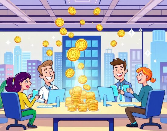 Visa's stablecoin payroll service simplifying digital salary transfers in a modern office environment