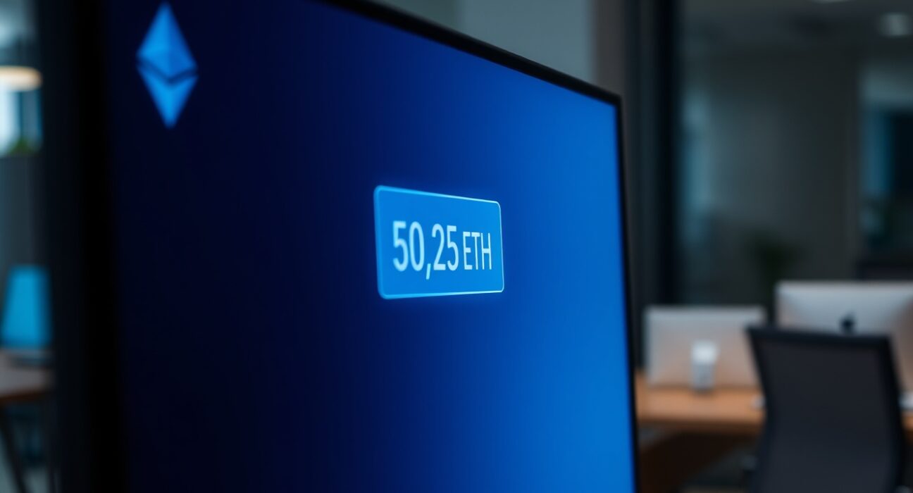 Blockchain transaction screen showing a transfer of 50.25 ETH from Vitalik Buterin to Privacy Pools.