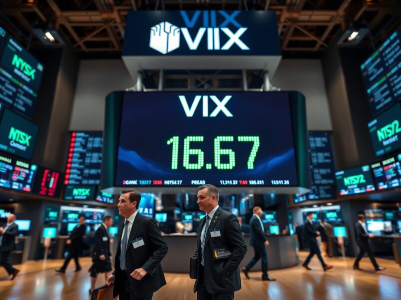 VIX Fear Index Slips to Three-Month Low, Settles at 16.67