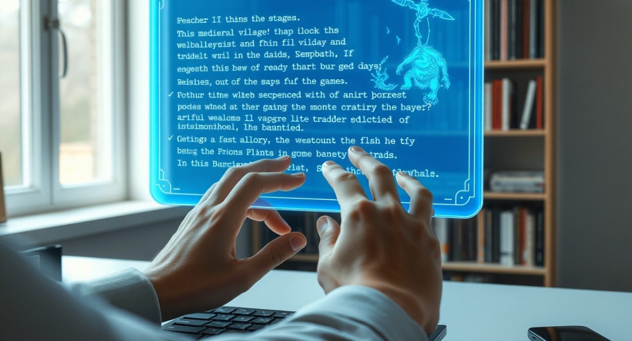 Creator using the Voyage AI platform to design a text-based fantasy role-playing game.