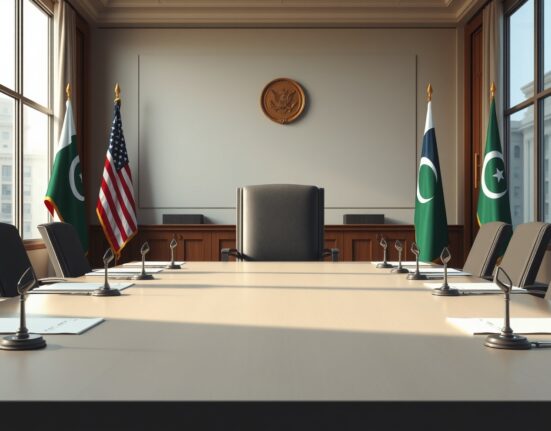 Empty chair at diplomatic table symbolizes postponed VP Vance visit to Islamabad amid Iran peace talks delay.