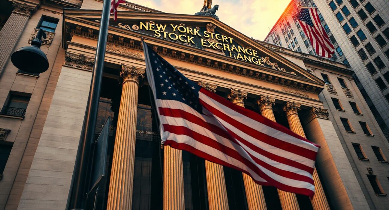The New York Stock Exchange building on Wall Street, a symbol of financial markets under regulatory scrutiny.