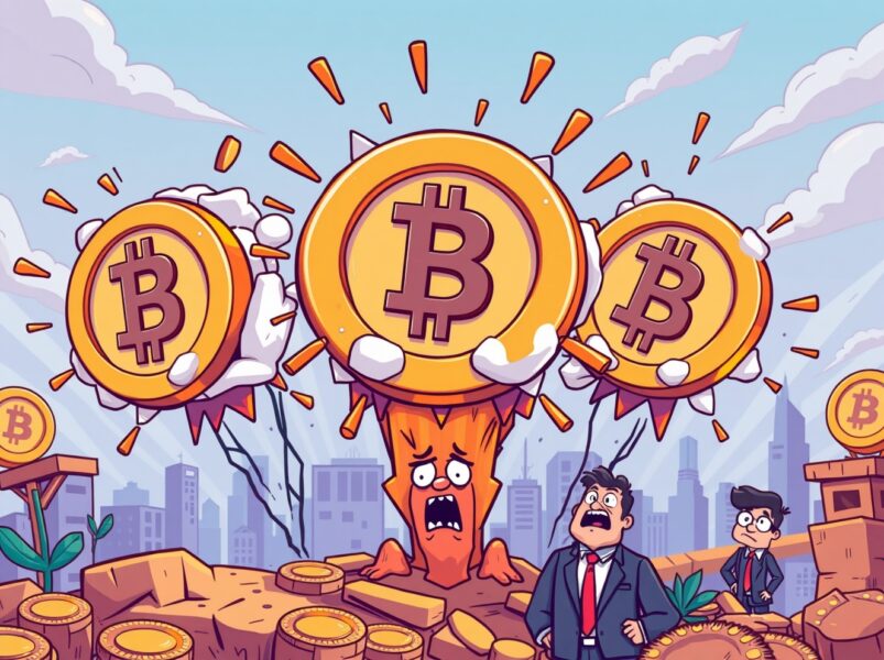 Wallet clustering analysis showing cryptocurrency bubble burst with dramatic price drops