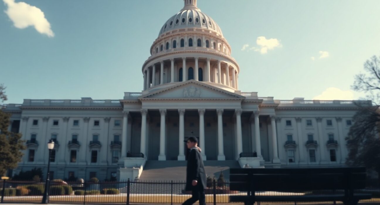 US Capitol Building on a sunny day, representing federal legislative action on CBDC policy.