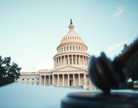 U.S. Capitol building under clear sky, representing legislative scrutiny of Trump family crypto business.