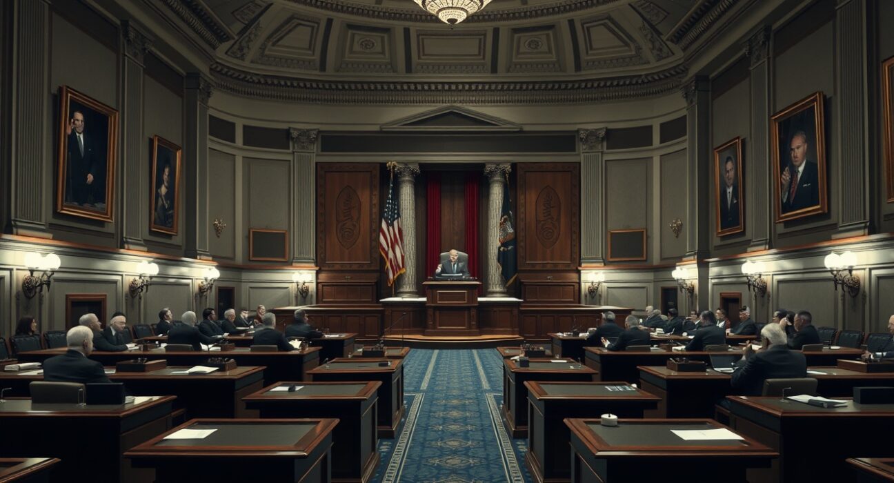 U.S. Senate chamber during a confirmation vote, with senators seated at desks.
