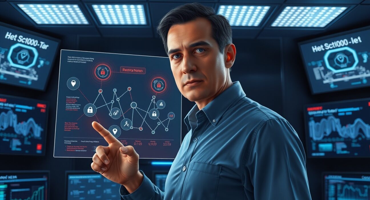 Cybersecurity analyst monitoring Web3 blockchain security threats in operations center