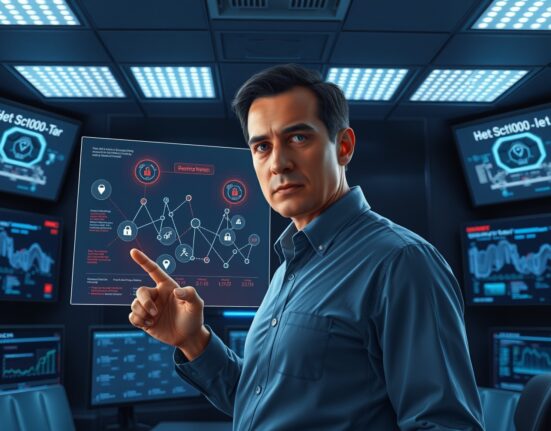 Cybersecurity analyst monitoring Web3 blockchain security threats in operations center