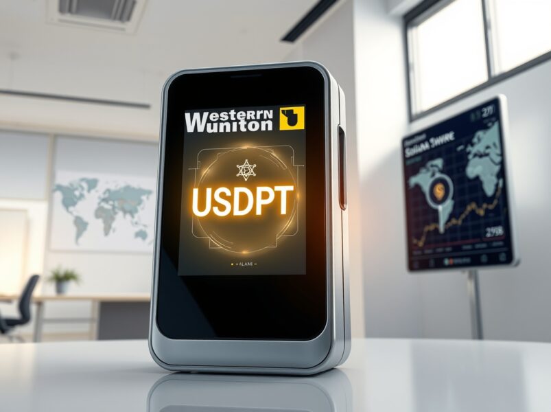 Western Union stablecoin USDPT digital payment terminal with Solana blockchain and SWIFT network integration