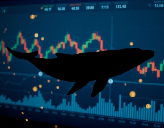 Whale selling cryptocurrency tokens in a digital trading environment