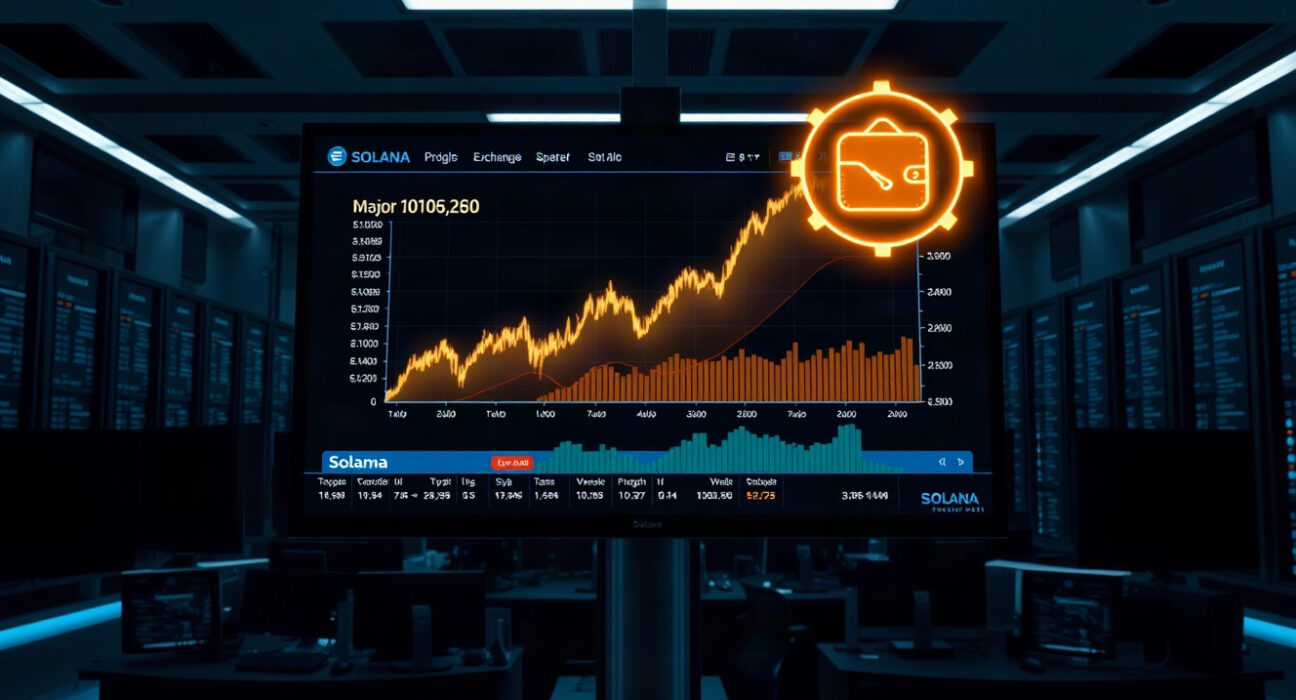 Cryptocurrency exchange interface showing Solana chart and wallet withdrawal