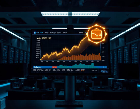 Cryptocurrency exchange interface showing Solana chart and wallet withdrawal