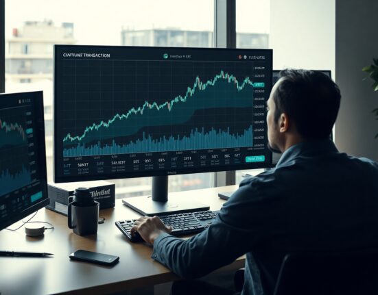 Analyst reviewing cryptocurrency whale transfer charts for Litentry and Mantle on a monitor.