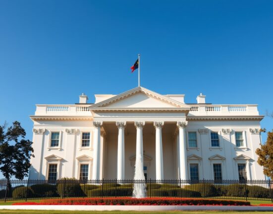 White House building exterior on a sunny day, representing U.S. trade policy announcement