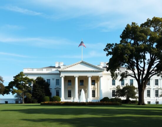White House building on a sunny day, symbolizing U.S. government and policy decisions.