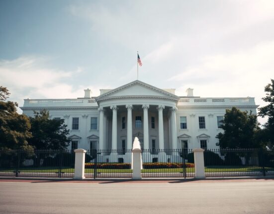 White House building exterior on a clear day, symbolizing U.S. government diplomatic stance.