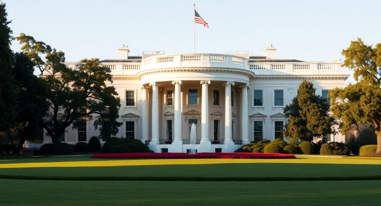 White House building in Washington, D.C., under clear morning light