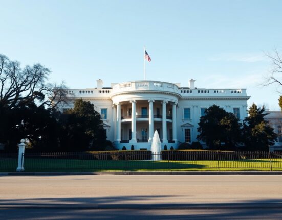 White House building exterior on a clear morning, symbolizing the administration's review of the CLARITY Act.
