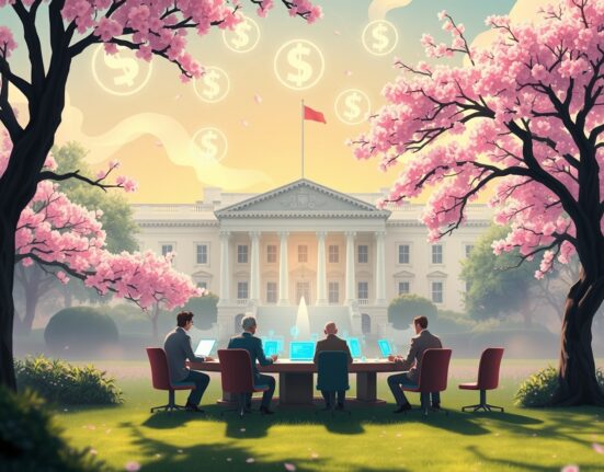White House stablecoin yield meeting with banking and cryptocurrency industry representatives discussing digital asset regulation.