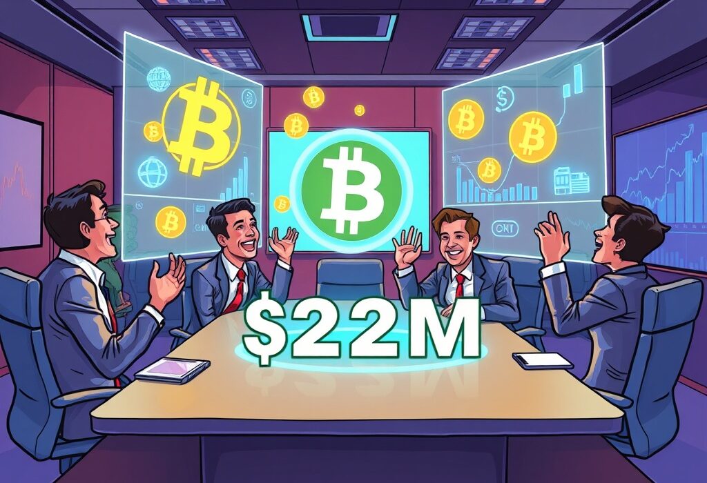A cartoon illustration showing WiMi Hologram Cloud making a significant WiMi Bitcoin investment, symbolizing corporate adoption of digital assets.