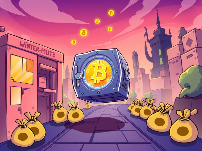 Wintermute cbBTC transfer visualized as digital assets moving between crypto entities