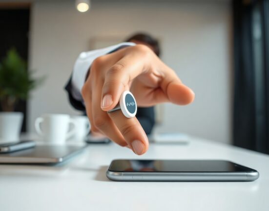 Wispr AI dictation app interface on a smartphone in a modern office