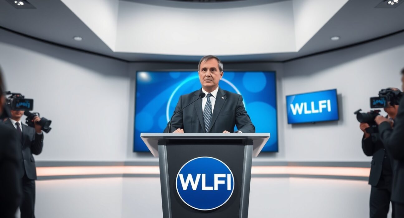 Zak Folkman, WLFI co-founder, speaking at a press conference about the legal dispute with Justin Sun.