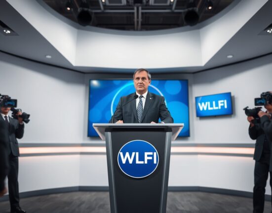 Zak Folkman, WLFI co-founder, speaking at a press conference about the legal dispute with Justin Sun.