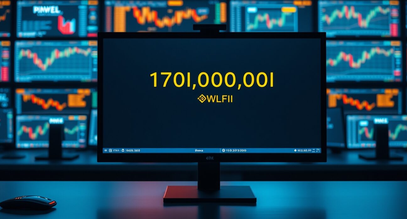 Cryptocurrency exchange monitor showing a large WLFI token deposit transaction on Binance.
