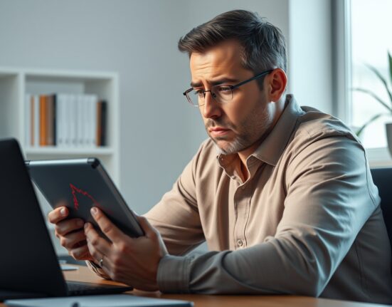 Concerned cryptocurrency investor analyzing the declining WLFI price chart.