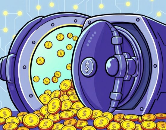 A cartoon illustration depicting the significant WLFI mints USD1 operation, symbolizing the growth of digital treasury assets.