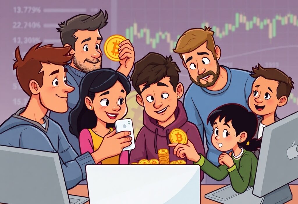 A cartoon illustration showing WLFI token holders making rapid decisions to sell their tokens shortly after a Token Generation Event.
