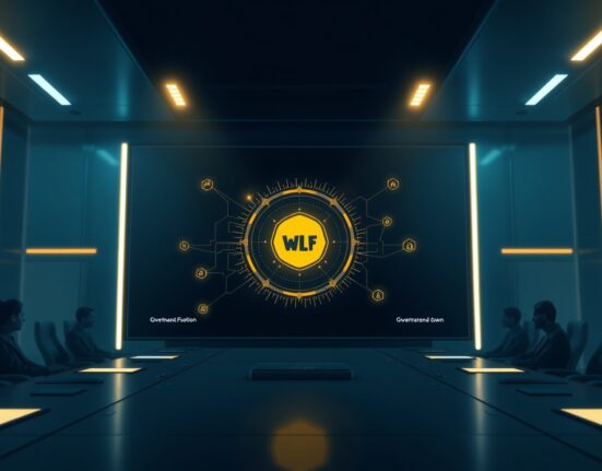WLFI token governance vote interface with lock and burn symbols representing the proposal to delay unlocks and burn 10% supply.