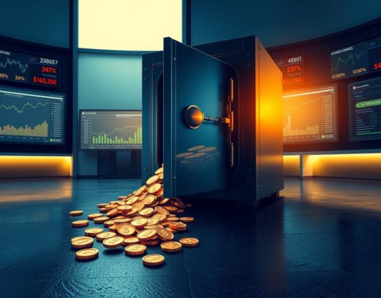 WLFI token unlock vote: 62 billion tokens worth $3.7 billion spill from a vault in a financial control room.