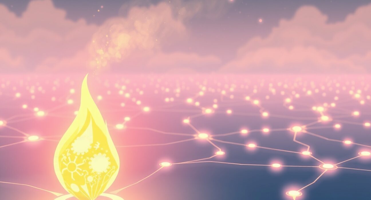 Conceptual Ghibli-style art visualizing the WOO Network DAO token burn proposal and its impact on ecosystem value.